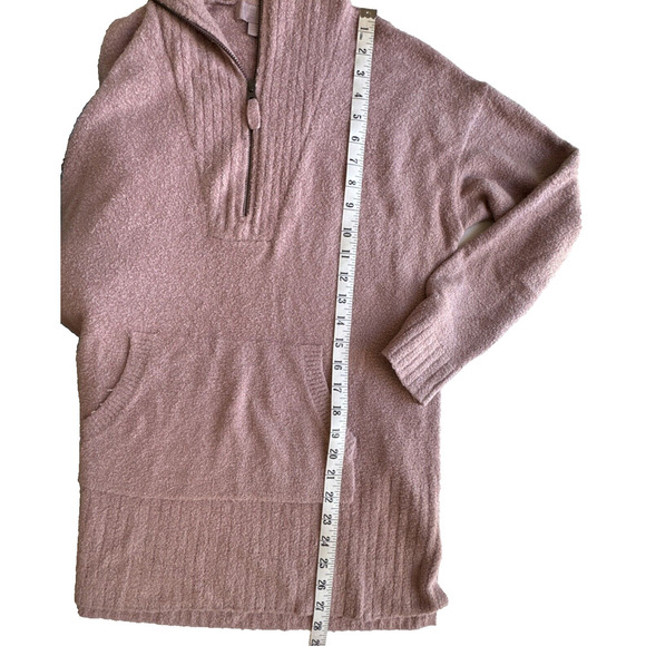 Barefoot Dreams Cozychic Lite Half Zip Knit Mauve Tunic Sweater Women Medium - Picture 7 of 9